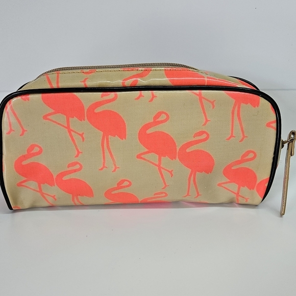 Kate Spade Neon Flamingo Cosmetic Bag Travel Toiletry Case - Picture 5 of 5